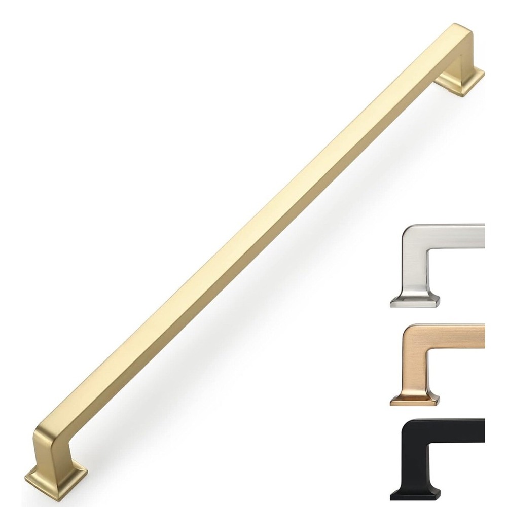 Gold Brushed Satin Brass Stainless Steel Bar Pulls Kitchen Cabinet Handles Knobs